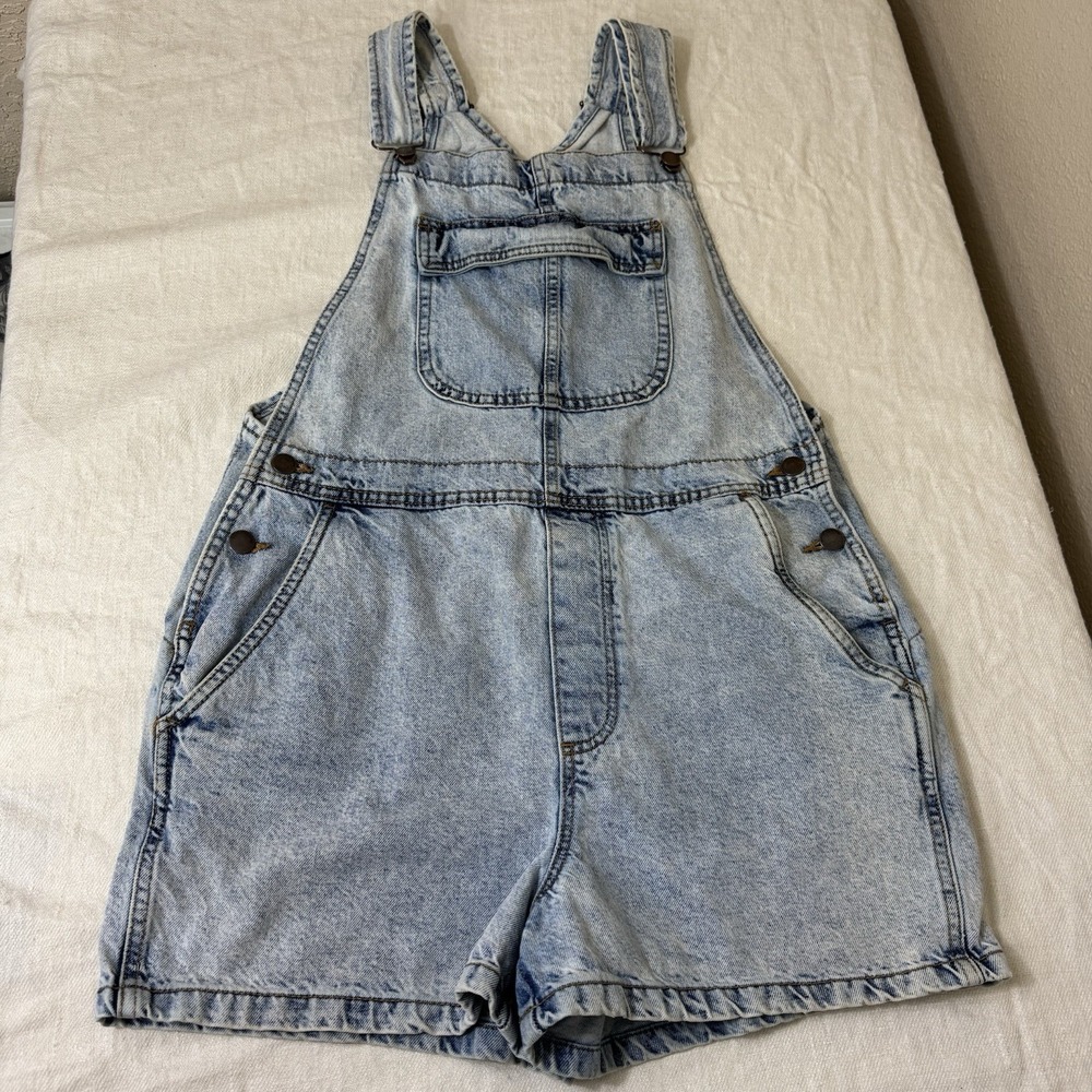 Cotton On Original Denim Bib Shortalls Womens Size 6 Light Wash Short Overalls - Picture 13 of 13